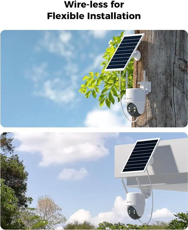 Alt view image 5 of 7 - COCOCAM 24/7 Recording AOV WiFi Security Camera Outdoor Wireless with 10000mAh Battery 8W Solar Panel, 2K PTZ, 30 Meters Night Vision, AI Detection, AI Tracking, Two-Way Audio