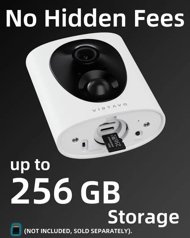 Alt view image 2 of 7 - virtavo VistaFlask 2K Security Cameras Wireless Outdoor, Battery Powered, AI Motion Detection, for Home Security, Starlight Lens for Colorful Night Vision, 2-Way Audio, Weatherproof, Cloud/SD Storage