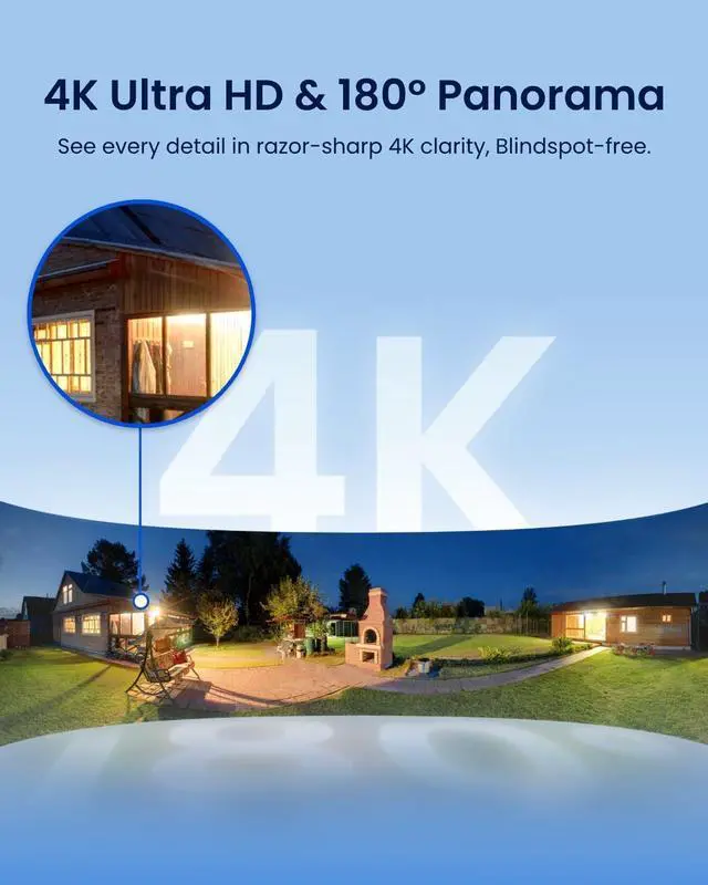 Alt view image 2 of 7 - REOLINK Elite Floodlight WiFi, 4K 8MP 180° Panoramic Wired Floodlight Camera, Adjustable 3000 Lumens, Local AI Video Search, Dual-Band Wi-Fi 6, 24/7 Recording, No Monthly Fees, 100~240V AC Hardwired