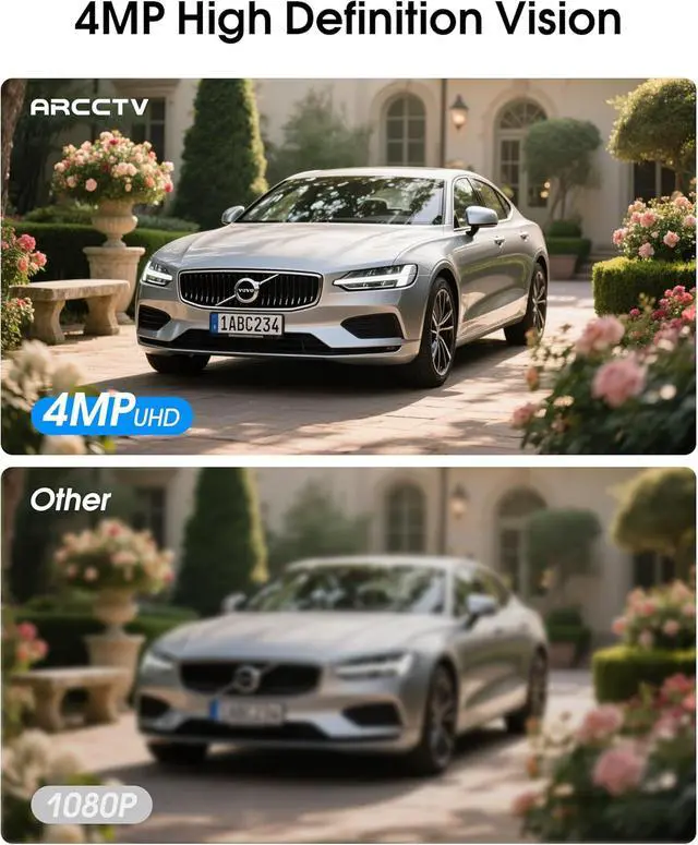 Alt view image 3 of 7 - Security Camera Wireless Outdoor, 4MP Recharge Battery Powered WiFi Camera with Solar Panel, Motion Detection, Color Night Vision, 2-Way-Audio, 2.4G/5G Dual Band WiFi