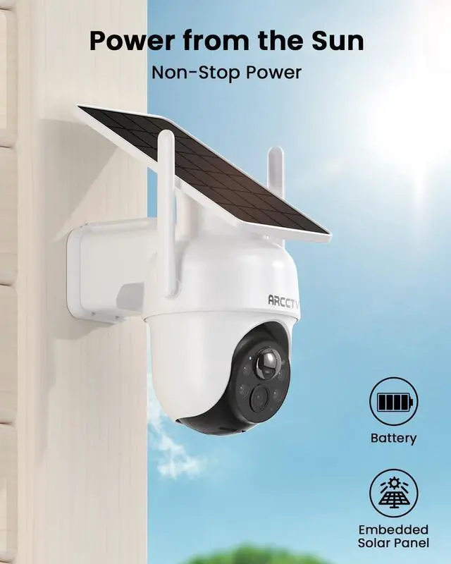 Alt view image 7 of 7 - Security Cameras Wireless Outdoor, 4 Cam-Kit, 4MP Solar Security Camera Wireless System with 360° Pan & Tilt, HD Color Night Vision, Motion Detection, 64GB Memory Card, No Monthly Fee