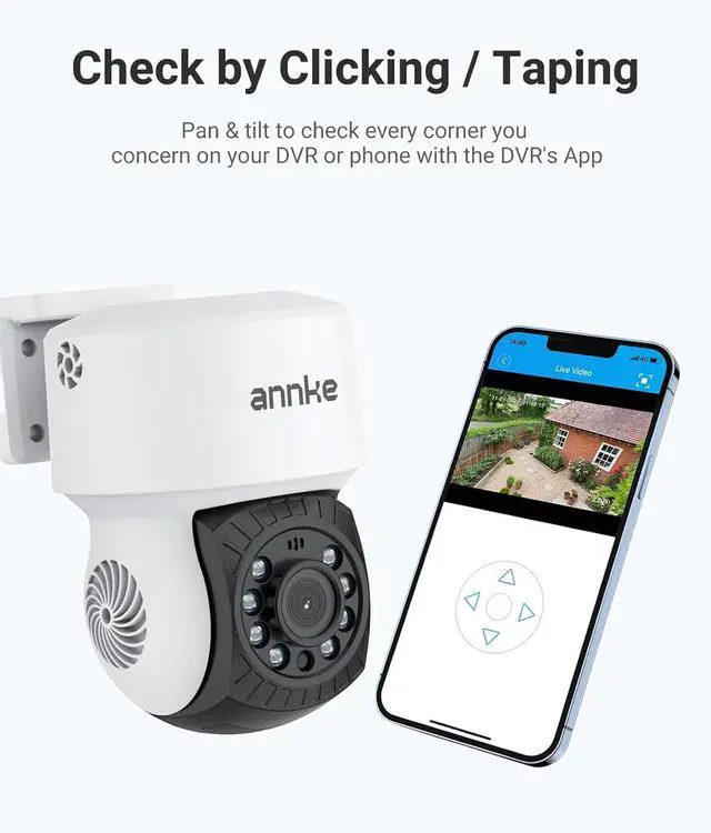 Alt view image 3 of 7 - ANNKE 1080P 2MP AHD CCTV Home Surveillance Dome PT Wired Camera with 350° pan and 90° tilt, 100ft IR Night Vision, IP65 Weatherproof Security AddOn Cam for Outdoor Use, Wide Compatibility - APT200