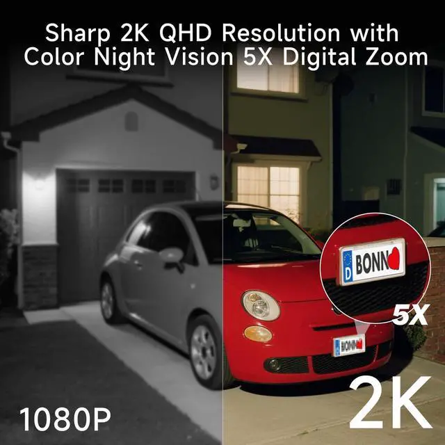 Alt view image 4 of 7 - 4pcs Solar Security Cameras Wireless Outdoor, 5G/2.4G WiFi Cameras with Solar Panel,2K Camera for Home Security, AI Detection, Siren,Color Night Vision, 2-Way Talk, IP65, Works/Alexa, Cloud/SD