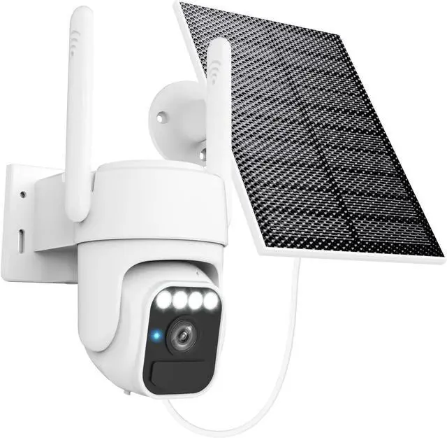 Main image of Solar Camera Outdoor Wireless, WiFi Security Cameras for Home, 360° View, Two-Way Talk, Auto Tracking, Light Alarm, Color Night Vision