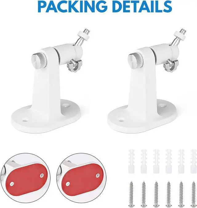 Alt view image 7 of 7 - 2Pack Adjustable Security Wall Mount Bracket for Ring Stick Up Cam & Ring Outdoor Cam Plus, Perfect View Angle for Your Surveillance Camera System - White