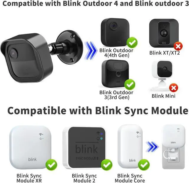 Alt view image 2 of 7 - Camera Mount for Blink Outdoor 4 (4th Gen) and Blink Outdoor (3rd Gen), 5 Pack Weatherproof Protective Housing and 360 Degree Adjustable Mount with Sync Module Mount