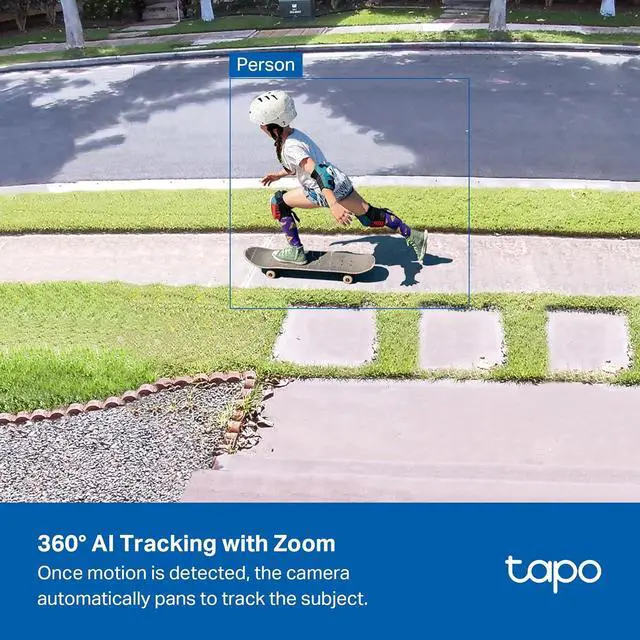 Alt view image 7 of 7 - Tapo 4K Outdoor Camera Wireless, Battery Camera w/Solar Panel, Pan/Tilt, 360° View, 24/7 Capture, Free Person/Vehicle Detection, Night Vision, SD/Cloud, Works w/Alexa and Google Home, VistaCam 360