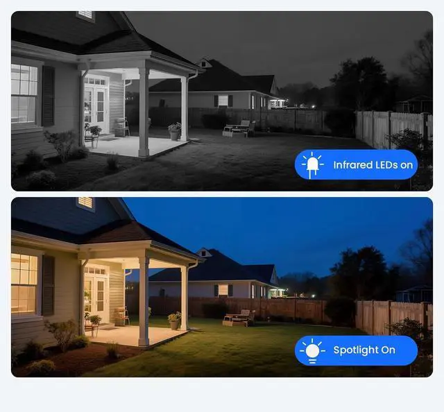 Alt view image 7 of 7 - xmartO Auto-Track Security Camera Outdoor Wireless, 3MP WiFi PTZ Security Camera AC Powered, Auto Floodlight, Color Night Vision, Motion Detection MSG and Siren, SD Card and Cloud Storage