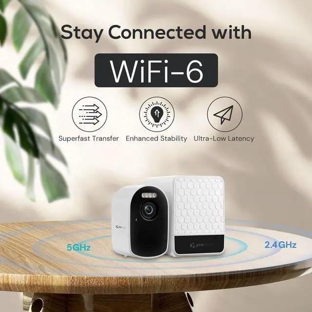 Alt view image 3 of 7 - yeewise WiFi6 Solar Security Cameras Wireless Outdoor, 2K QHD Home Security System, 4-Cam Kit, 2.4&5GHz WiFi, Color Night Vision, Local Storage, IP66 Weatherproof, Works with Alexa, No Monthly Fees