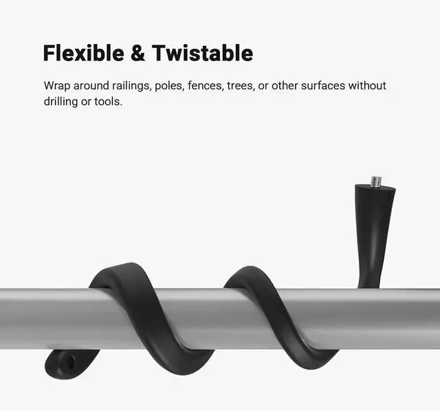 Alt view image 2 of 7 - Holicfun Flexible Twist Mount for Indoor and Outdoor Security Cameras, Unversally Compatible with Ring, Blink, Eufy, Google Nest, Wyze, Arlo, Simplisafe and Other Cameras - Black, 2 Pack