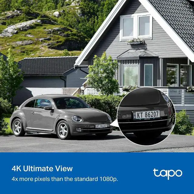 Alt view image 3 of 7 - Tapo 4K Outdoor Camera Wireless, Battery Camera w/Solar Panel, Pan/Tilt, 360° View, 24/7 Capture, Free Person/Vehicle Detection, Night Vision, SD/Cloud, Works w/Alexa and Google Home, VistaCam 360