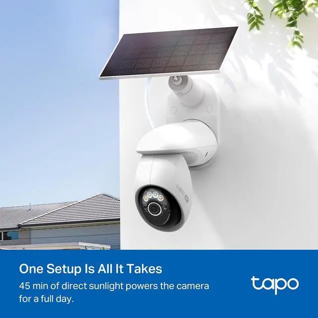 Alt view image 5 of 7 - Tapo 4K Outdoor Camera Wireless, Battery Camera w/Solar Panel, Pan/Tilt, 360° View, 24/7 Capture, Free Person/Vehicle Detection, Night Vision, SD/Cloud, Works w/Alexa and Google Home, VistaCam 360
