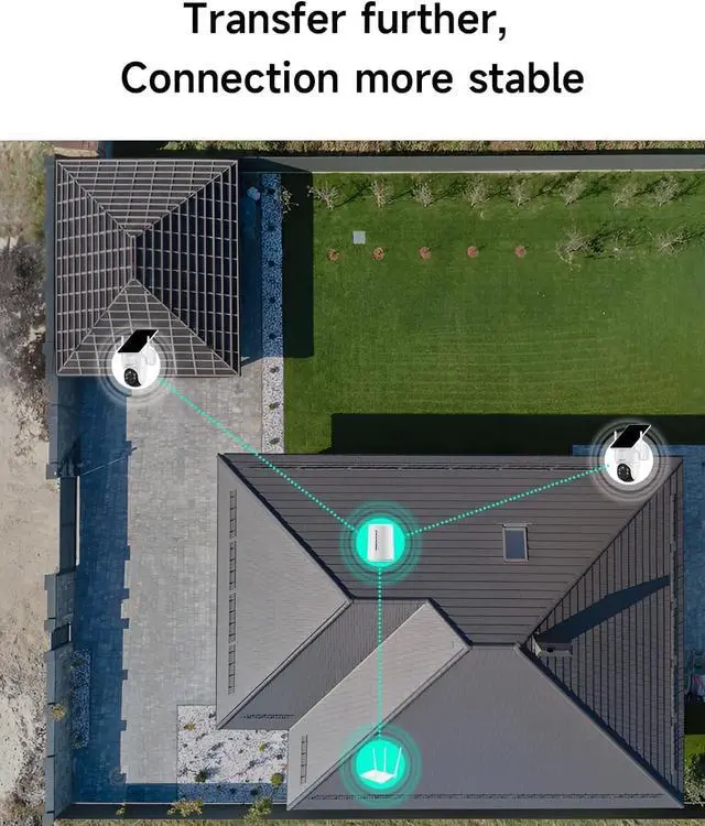 Alt view image 3 of 7 - ANRAN Solar Security Cameras Wireless Outdoor, 4MP FHD Home Security System Battery Powered, 4-Cam Kit with Integrated Solar Panel, Forever Power, Spotlight, Expandable Local Storage, No Monthly Fee