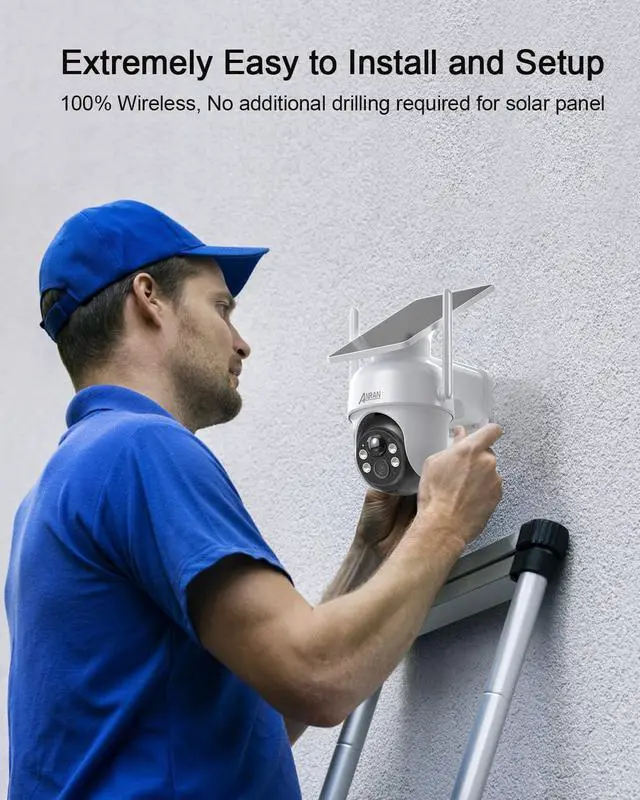Alt view image 6 of 7 - ANRAN Solar Security Cameras Wireless Outdoor, 4MP FHD Home Security System Battery Powered, 4-Cam Kit with Integrated Solar Panel, Forever Power, Spotlight, Expandable Local Storage, No Monthly Fee