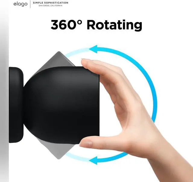 Alt view image 5 of 7 - elago Silicone Cover Compatible with Google Nest Cam Outdoor or Indoor (Battery) - Magnetic Mount Cover Included, All Weather Protection, Easy Installation [Black] (NOT Compatible with wired, 2nd gen)