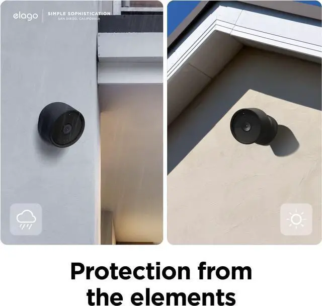 Alt view image 6 of 7 - elago Silicone Cover Compatible with Google Nest Cam Outdoor or Indoor (Battery) - Magnetic Mount Cover Included, All Weather Protection, Easy Installation [Black] (NOT Compatible with wired, 2nd gen)