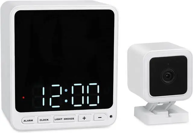 Main image of Wasserstein Alarm Clock Camera Case - Compatible with Wyze Cam V4/V3/V3 Pro/OG - Cover for Low-Key Camera Placement (White) (Camera NOT Included)