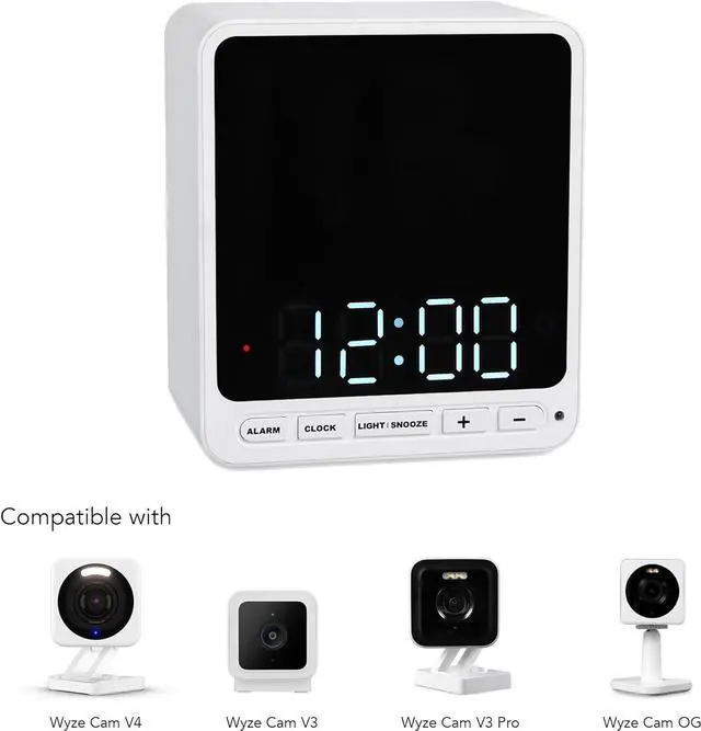 Alt view image 2 of 7 - Wasserstein Alarm Clock Camera Case - Compatible with Wyze Cam V4/V3/V3 Pro/OG - Cover for Low-Key Camera Placement (White) (Camera NOT Included)