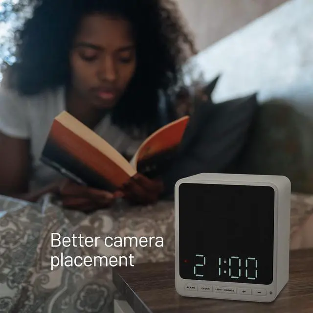 Alt view image 3 of 7 - Wasserstein Alarm Clock Camera Case - Compatible with Wyze Cam V4/V3/V3 Pro/OG - Cover for Low-Key Camera Placement (White) (Camera NOT Included)