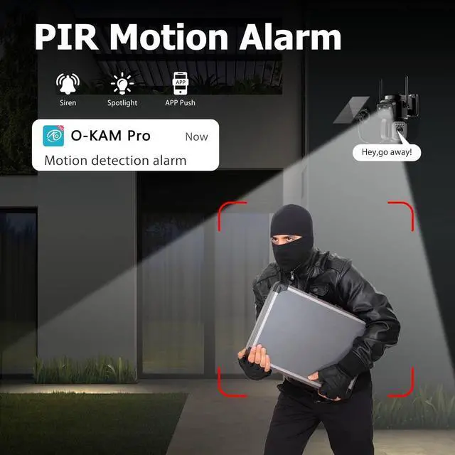 Alt view image 6 of 7 - Uniter Dual Lens Solar Security Cameras Wireless Outdoor,5G/2.4G WiFi 6, Panoramic & Tracking Cam 2-in-1, 6MP Color Night Vision/Motion Detection/Person Tracking/Spotlight Siren/PTZ/2-Way Audio(2Pack)