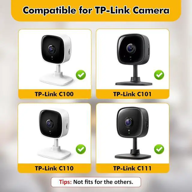 Alt view image 2 of 6 - 4 Pack No Drill Tapo Camera Mount, Strong Adhesive Durable Wall Mount Stand Fits for Tapo Security Camera C100,C110, Easy Installation Window Mount Camera Brackets fits for TP Link Camera,White