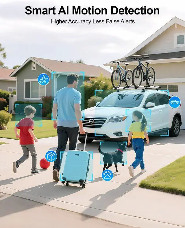 Alt view image 5 of 7 - Window Camera-2K Security Camera for Baby/Pet/Elderly,WiFi Indoor Cameras for Home Security with Blacklight Full Color Night Vision,Human & Motion Detection,2-Way Audio,911 Alert,24/7 Recording (2PCS)