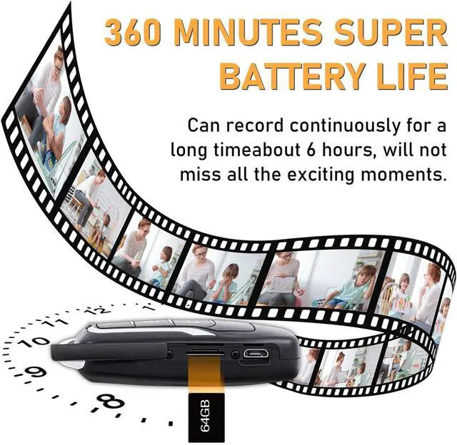 Alt view image 3 of 3 - 64GB Video Camera 1080P Security Camera Motion Detection