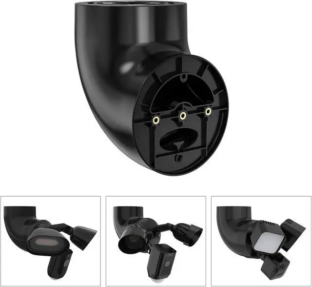 Alt view image 6 of 7 - Eave Mount for Ring Floodlight Cam Wired Plus/Pro, Blink Wired Floodlight Camera, Ring Smart Lighting Floodlight Wired, Wyze Floodlight Camera v2/Pro, and Roku Floodlight Camera - Black