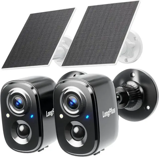 Main image of LongPlus Solar Security Cameras Wireless Outdoor, VicoHome Camera Wireless Camera for Home Security, 2 Pack 2K Battery Powered WiFi Cameras with AI Motion Detection, 2-Way Talk, Cloud/SD Storage
