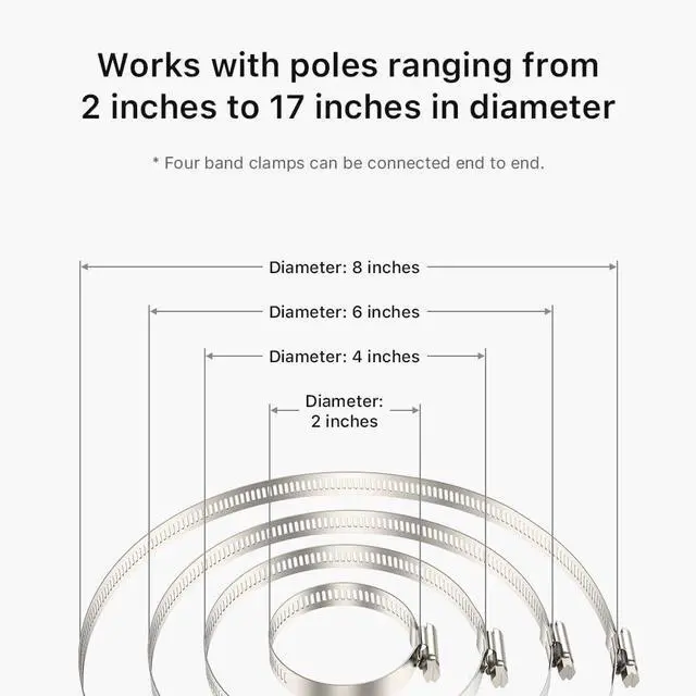 Alt view image 3 of 7 - Holicfun No-Drill Outdoor Security Camera Pole Mount, Universally Compatible with Ring, Blink, Eufy, Wyze, Arlo, Google Nest, Simplisafe Cameras, and More - White