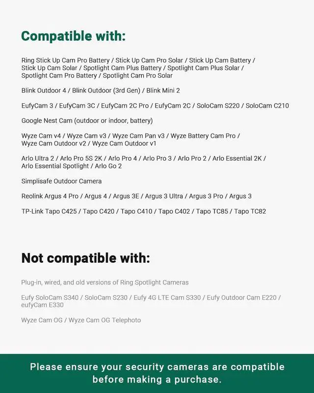 Alt view image 7 of 7 - Holicfun No-Drill Outdoor Security Camera Pole Mount, Universally Compatible with Ring, Blink, Eufy, Wyze, Arlo, Google Nest, Simplisafe Cameras, and More - White