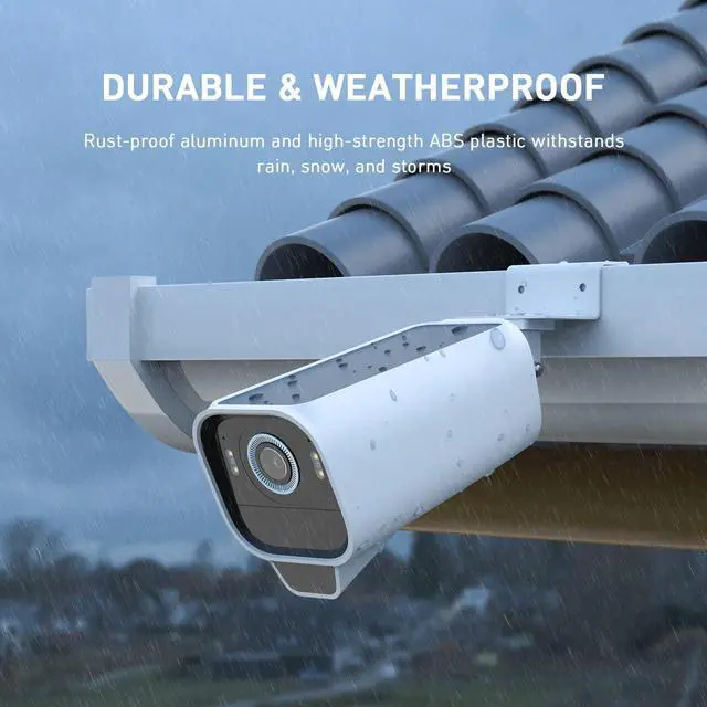 Alt view image 4 of 7 - Holicfun Gutter Mount for Ring, Blink, Eufy, and Arlo Outdoor Security Cameras, No-Drill Installation, 360° Adjustable, Weather-Resistant, White