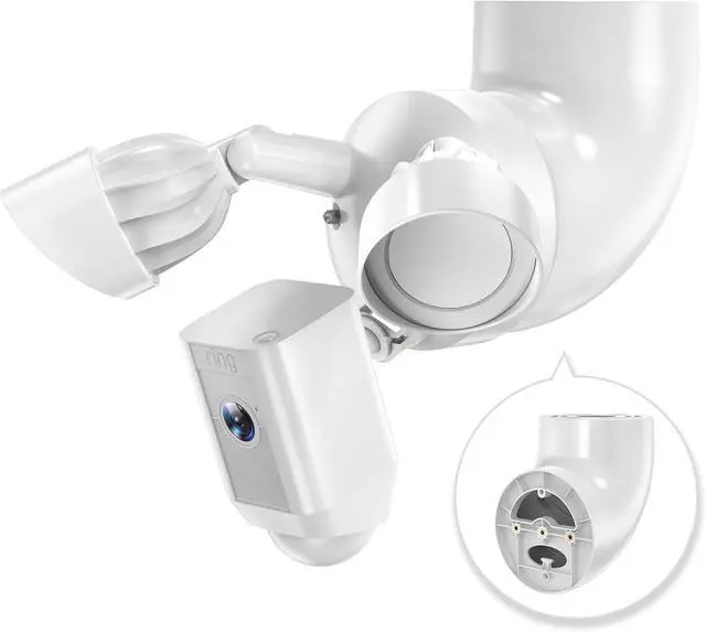 Main image of Eave Mount for Ring Floodlight Cam Wired Pro/Plus, Wired Ring Smart Lighting/Blink/Wyze Floodlight Camera V2/ Pro and Roku Floodlight Camera-White