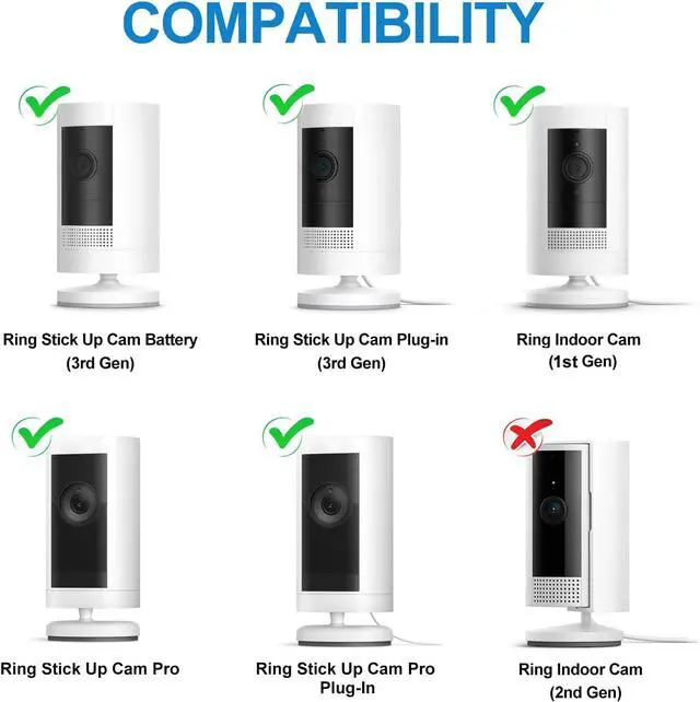 Alt view image 2 of 7 - 2Pack Flexible Twist Mount for Ring Stick Up Cam & Ring Outdoor Cam Plus, Flexible Gooseneck Mounting Bracket to Attach Your Camera Anywhere with No Tools - White