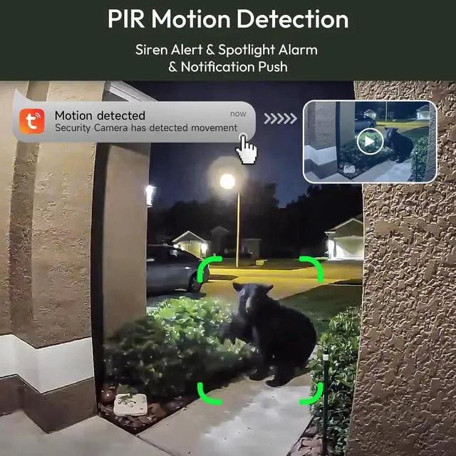 Alt view image 4 of 6 - ELECCTV 2K Solar Camera Outdoor Wireless, 2.4/5 Ghz WiFi Cameras for Home Security,130°-Wide View,Color Night Vision, IP65 Waterproof,2-Way Audio,Cloud/SD, Support Alexa