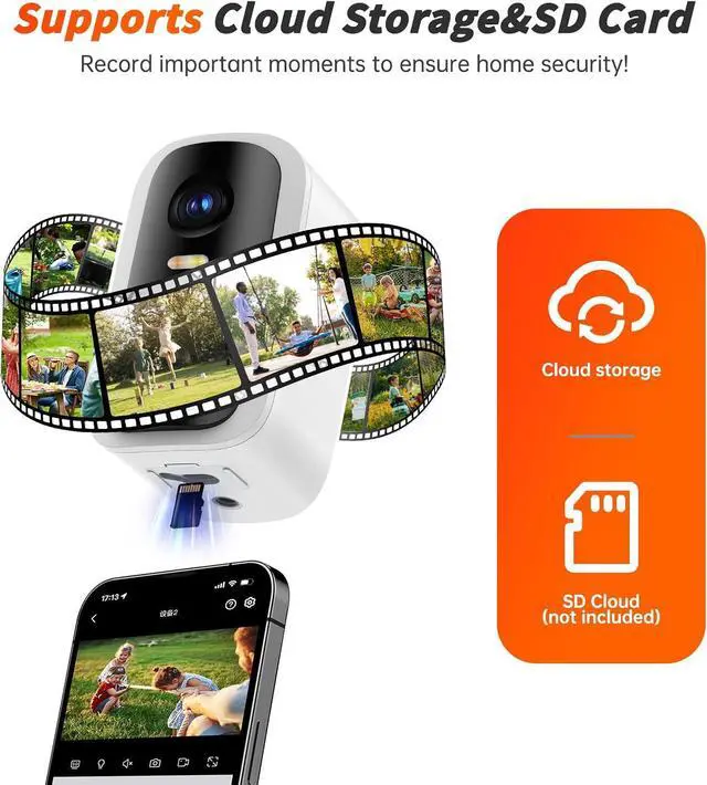 Alt view image 2 of 7 - Security Cameras Wireless Outdoor - HD 2K Battery Powered Cameras for Home Security Outside, WiFi Surveillance Indoor AI Motion Detection Spotlight Night Vision,2-Way TalkColor,Waterproof 2Pcs