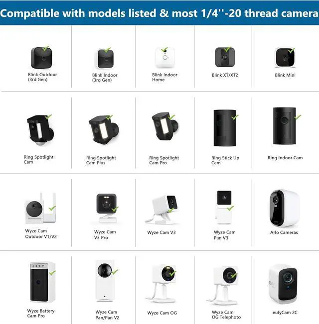 Alt view image 2 of 7 - 2 in 1 Security Camera Sun Rain Cover for All 1/4'' Thread Camera with Adjutable Mount for Ring Spotlight Cam Plus/Ring Spotlight Cam Pro/WyzeCam/Blink/Arlo/for eufy/Google Nest and More