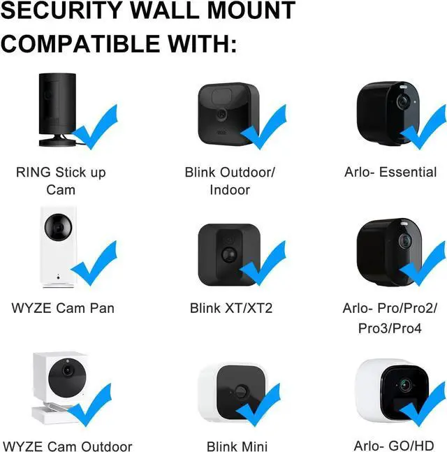 Alt view image 3 of 7 - 4 Pack Strong Adhesive Wall Mount for Blink Outdoor 4 (4th Gen) & (3rd Gen),Blink Outdoor Camera, No Drilling or Screw Secured Fixed,360 Degree Adjustable Wall Mount Bracket for Blink XT/XT2 Camera