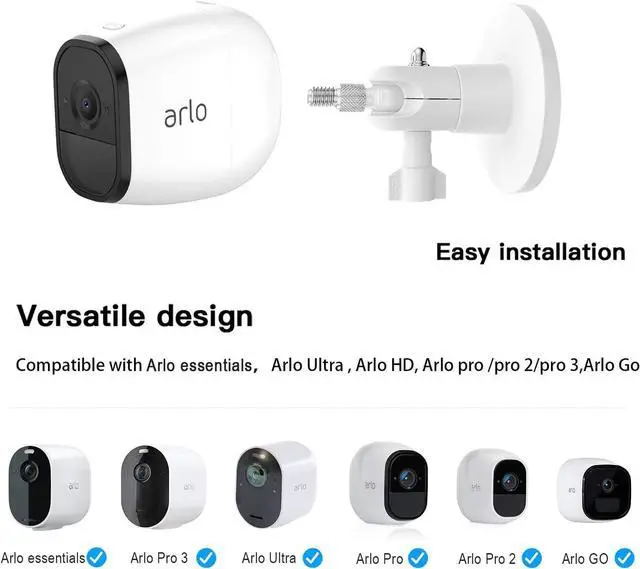 Alt view image 4 of 7 - HOLACA Camera 1/4 Magnetic Wall Mount for Arlo Ultra/Ultra 2/Pro 3 Pro 4 Pro 5S Camera,Compatible with Ring,Eufy, Google Nest, SimpliSafe, Reolink, and Tapo Cameras-White