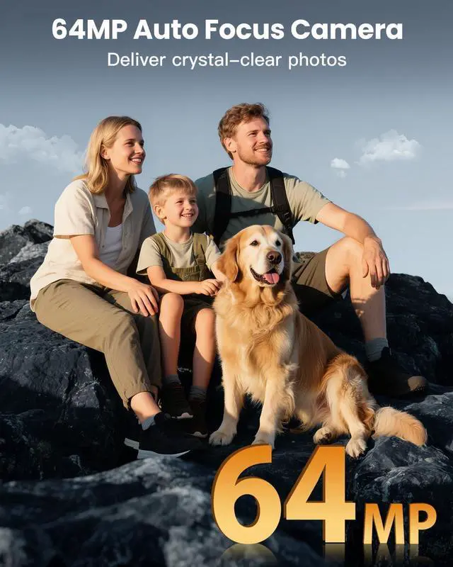 Alt view image 3 of 7 - 4K Digital Camera for Photography, WiFi 64MP 180° Flip Screen 3" Autofocus Vlogging Camera for YouTube, 16X Zoom Compact Point and Shoot Cameras for Beginner with 32GB Card, 2 Batteries