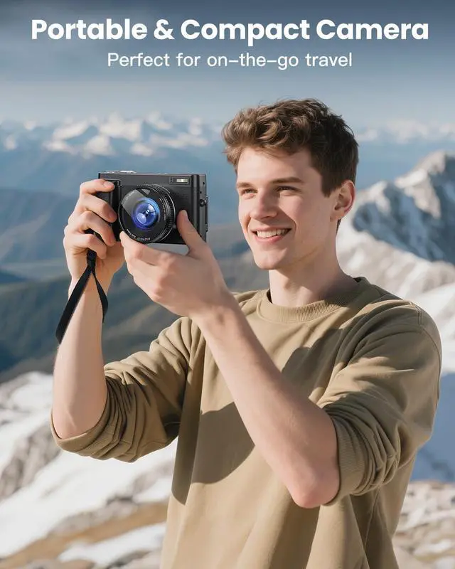 Alt view image 7 of 7 - 4K Digital Camera for Photography, WiFi 64MP 180° Flip Screen 3" Autofocus Vlogging Camera for YouTube, 16X Zoom Compact Point and Shoot Cameras for Beginner with 32GB Card, 2 Batteries