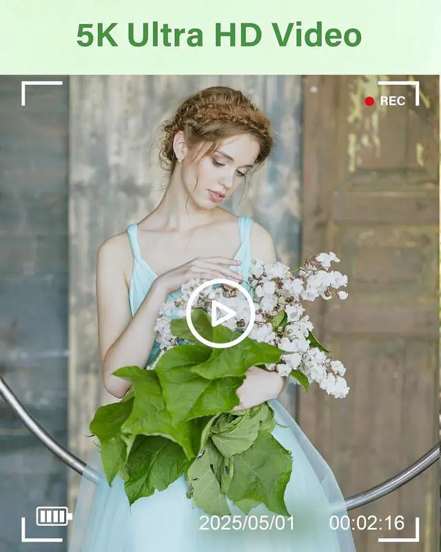 Alt view image 3 of 7 - 5K Digital Camera for Photography, 75MP WiFi Vlogging Camera for YouTube, 18X Zoom UHD Autofocus, 3" 180° Flip Screen, Video Camera with 32GB SD Card & 2 Batteries