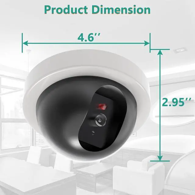 Alt view image 3 of 7 - WALI Dummy Fake Security CCTV Dome Camera with Flashing Red LED Light with Security Alert Sticker Decals (SDW-6), 6 Packs, White