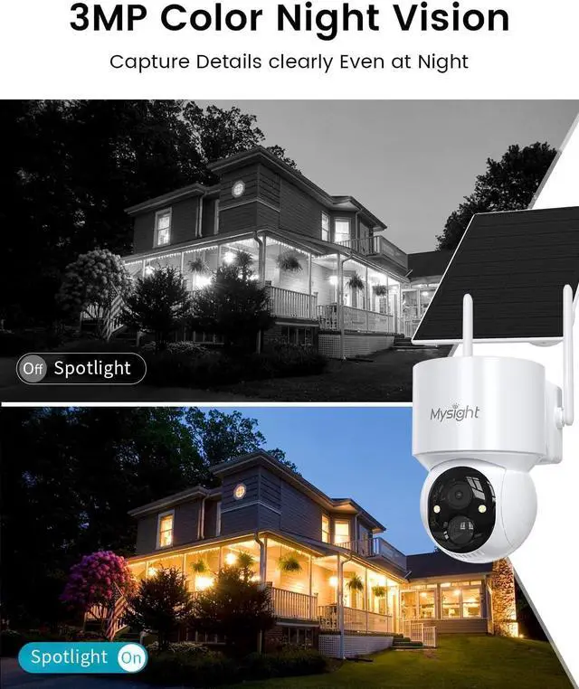 Alt view image 4 of 7 - Security Cameras Outdoor Wireless, No Subscription, 4 Cam-Kit, 128G Local Storage HomeBase, 2K Solar Security Camera Wireless System with 360° Pan & Tilt, Color Night Vision, Motion Detection