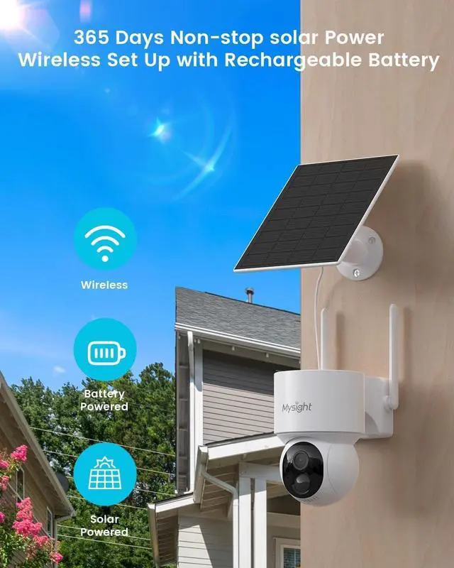 Alt view image 3 of 7 - Security Cameras Outdoor Wireless, No Subscription, 4 Cam-Kit, 128G Local Storage HomeBase, 2K Solar Security Camera Wireless System with 360° Pan & Tilt, Color Night Vision, Motion Detection