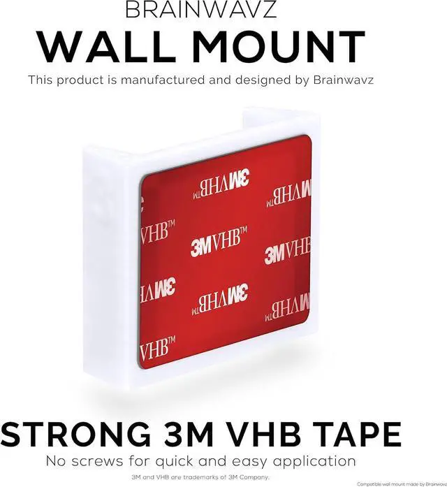 Alt view image 3 of 7 - BRAINWAVZ 3 Pack Wall Mount for Wyze Cam V3 & V4, Adhesive VHB Stick On - Easy to Install, No Tools Needed, No Mess, No Drilling, Strong Adhesive Mount, White
