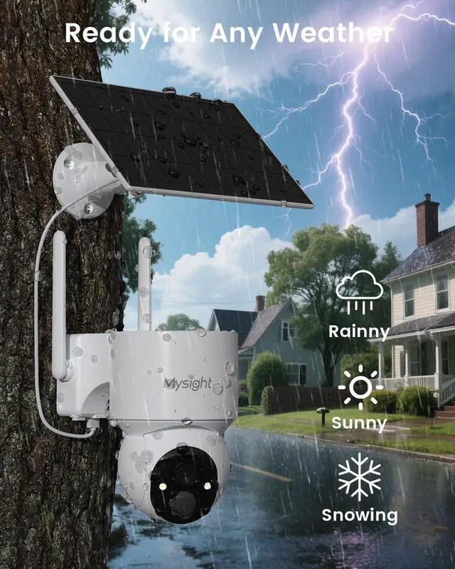 Alt view image 7 of 7 - Security Cameras Outdoor Wireless, No Subscription, 4 Cam-Kit, 128G Local Storage HomeBase, 2K Solar Security Camera Wireless System with 360° Pan & Tilt, Color Night Vision, Motion Detection