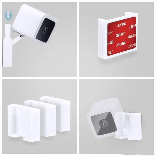 Alt view image 7 of 7 - BRAINWAVZ 3 Pack Wall Mount for Wyze Cam V3 & V4, Adhesive VHB Stick On - Easy to Install, No Tools Needed, No Mess, No Drilling, Strong Adhesive Mount, White
