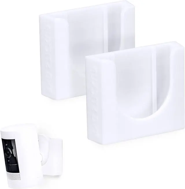 Main image of Adhesive Wall Mount for Stick Up Cam (2 Pack) Security Camera (Battery, Wired & Solar Versions) No Hassle Bracket Holder, No Screws, No Mess Install (White) by Brainwavz