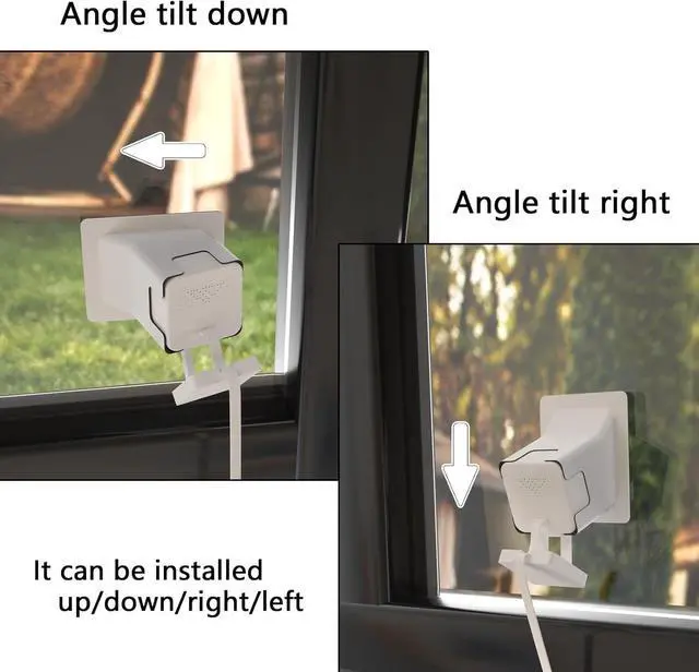 Alt view image 4 of 7 - Angled Window Mount for Wyze Cam V4 and V3 Tilt Angle Glass Mount Through Windows Glass Surfaces Use Cam v4 Turn Wyze Camera into a Window Camera for Outdoor Monitoring
